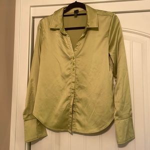 Silk Green Button Down